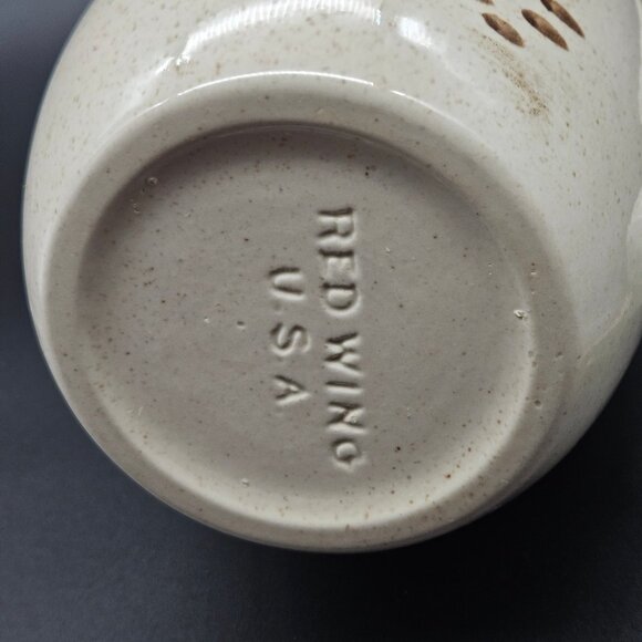 Vtg Red Wing Pottery Bob White Quail Water Pitcher Ice Lip Cream Color MCM 60 Oz - Picture 6 of 8